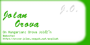 jolan orova business card